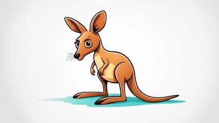 Cute Kangaroo Cartoon Animal Illustration