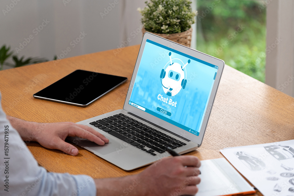 Poster chatbot software application for brisk online business that automatically reply to customer question
