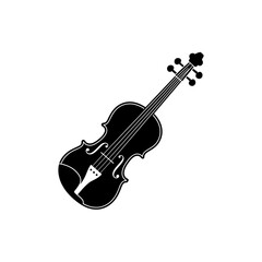 Obraz premium Silhouette of a Violin a Classical Stringed Instrument Used in Orchestras and Ensembles