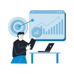 Performance marketing abstract concept, People presentation
