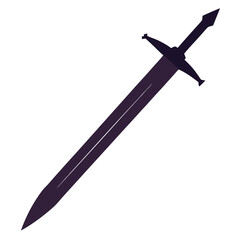 Medieval Sword Silhouette Simple Weapon Icon