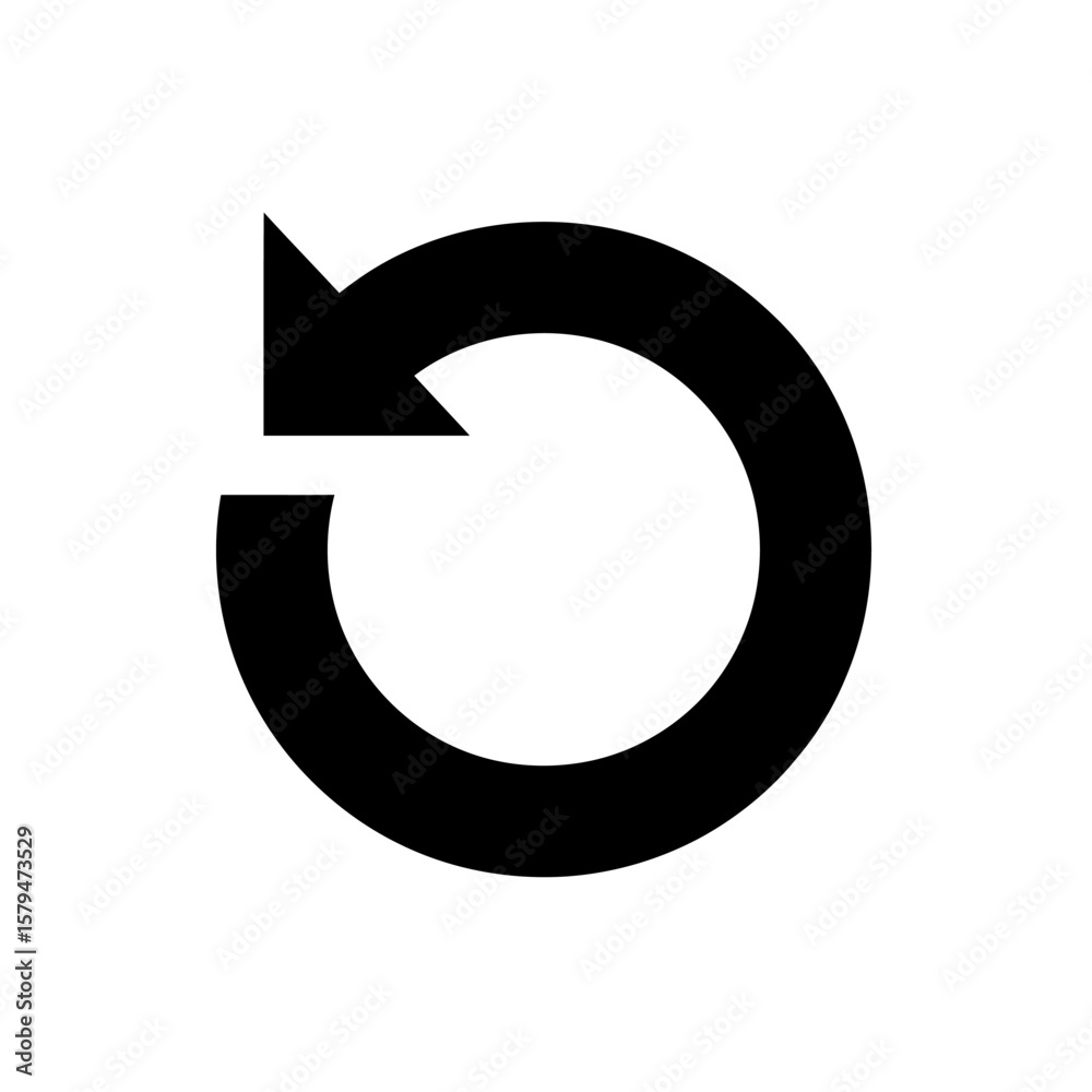 Poster Circular Arrow Icon Rotating Counterclockwise Representing Refresh Update and Reload in a Simple Graphic
