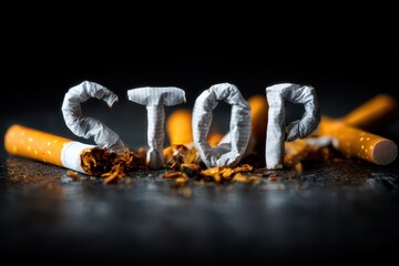 End Smoking Struggles: Broken Cigarettes and Bold 'Quit' Message Against Addiction