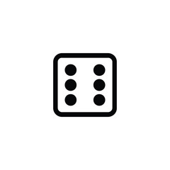 Dice Six Dots Monoline Icon