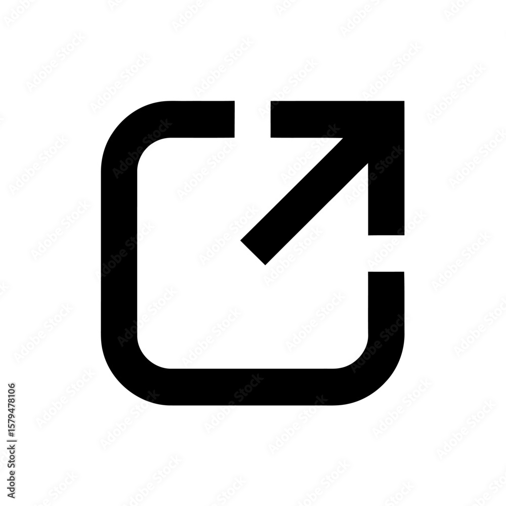 Poster external link icon symbolizing navigation, redirection, and website connections in digital interface
