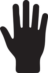 Obraz premium Black Silhouette of a Hand with Fingers Extended on a White Background Simple Design