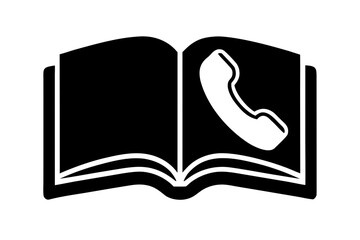 Phone book directory contact information silhouette vector illustration