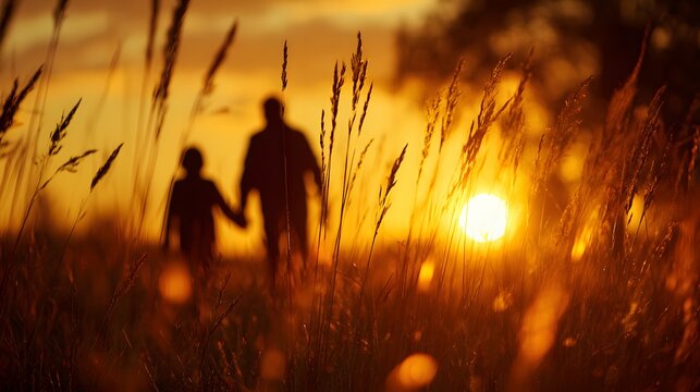 Father and Son Sunset Walk