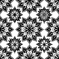 Seamless pattern stock illustration  black and white , white background 