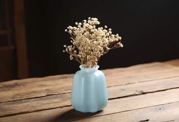 An aesthetic arrangement of beautifully dried flowers in a stylish blue vase, perfect for elevating home decor