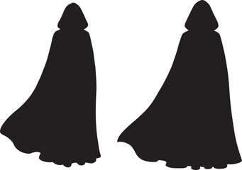 Hooded Cloak Cartoon Costume silhouette