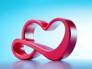 red heart on white background