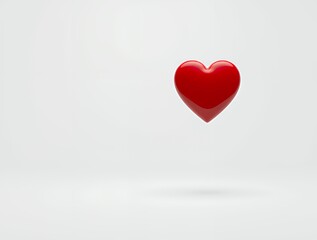 red heart on a white background