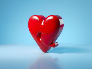red heart on a white background