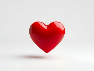 red heart on white background