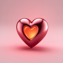 pink heart on white background
