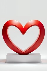 red heart on a white background