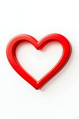 red heart on white background