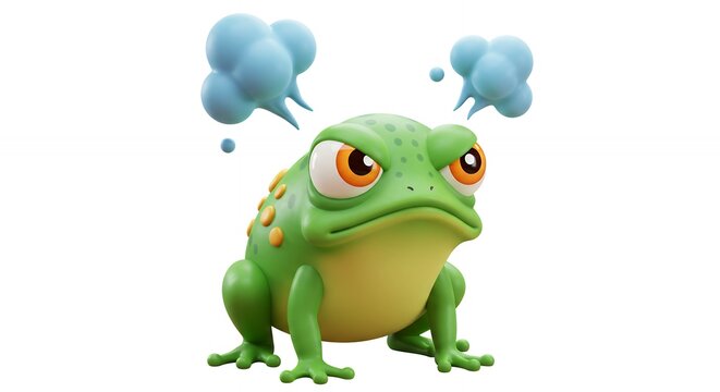 Angry frog cartoon illustration