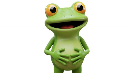 Fototapeta premium Animated frog character illustration