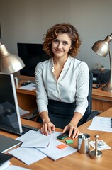businesswoman working on computer