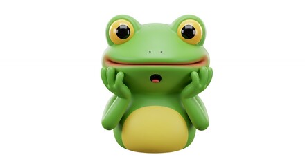 Fototapeta premium Surprised cartoon frog