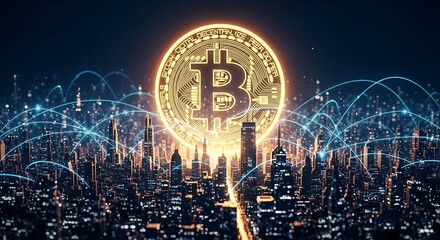 Bitcoin Cityscape Glow