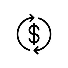 Obraz premium Money Exchange Concept with Dollar Sign Surrounded by Circular Arrows Illustration