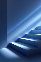Obraz premium Modern abstract staircase with a minimalist design and glowing light accents