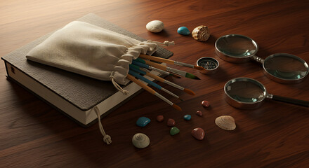 Top view flat lay boy hands play the alphabet back to school on wooden