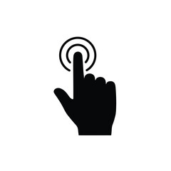 Black hand finger pointing icon vector