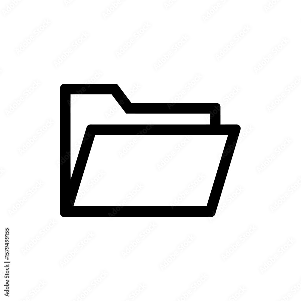 Poster simple folder icon representing data storage and organization in digital or physical contexts