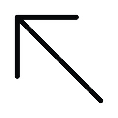 Diagonal arrow up left outline icon for direction and UI navigation.