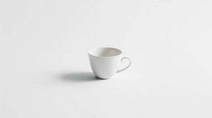 Fototapeta premium Elegant White Ceramic Cup on Minimalist Background