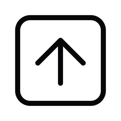 Arrow up outline icon for upload, increase, growth, and upward direction.