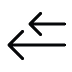 Arrow left outline icon for back, previous, return, and navigation UI.