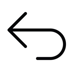 Reverse left arrow icon for undo, back, return, and previous actions.