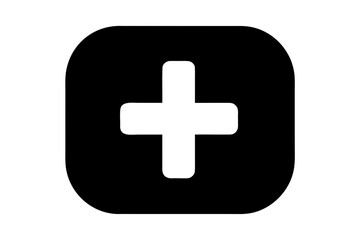 Fototapeta premium Medical plus symbol healthcare sign add silhouette vector illustration