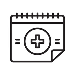 Obraz premium Healthcare Schedule Icon with Calendar Vector