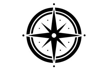 Nautical travel compass direction navigation symbol silhouette vector illustration