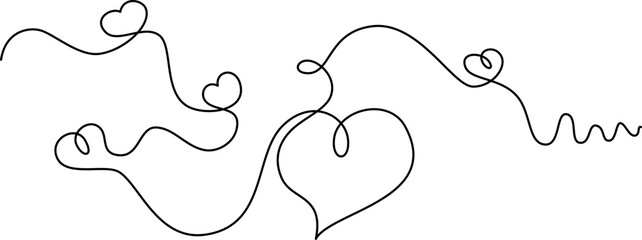 abstract Heart vector illustration. line art, one continuous line, simple, hand drawn and sketch style. for icons, symbols, signs or logos. PNG