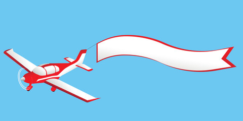 Small Plane with Blank Banner Vector