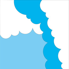 Abstract Blue Sky with Clouds Vector Background
