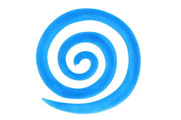 Obraz premium Bright blue spiral forming a hypnotic circular pattern, isolated on a transparent background, ideal for design projects