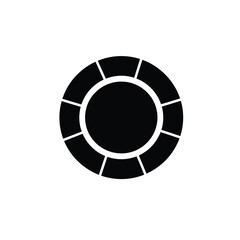 Naklejka premium Black circular game token with segments symbol