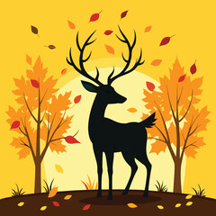 deer in autumn forest