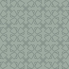 A repeating pattern of teacup outlines is arranged in diagonal rows on a muted blue background. The design is simple and geometric, creating a seamless and modern look.