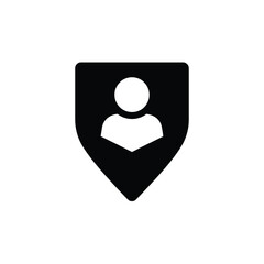 Player alliance shield icon black white