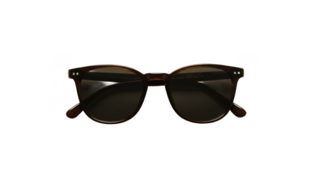 Brown tortoiseshell sunglasses isolated on transparent background