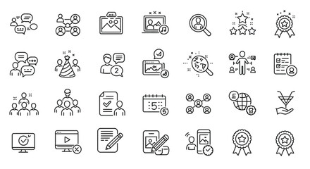 Social Connection and Event Icons in Outline